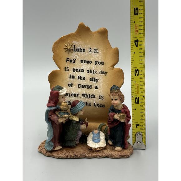 Nativity Scene Bible Verse Luke 2:11 Figurine Baby Jesus 3 Kings K’s Collection - Picture 7 of 8